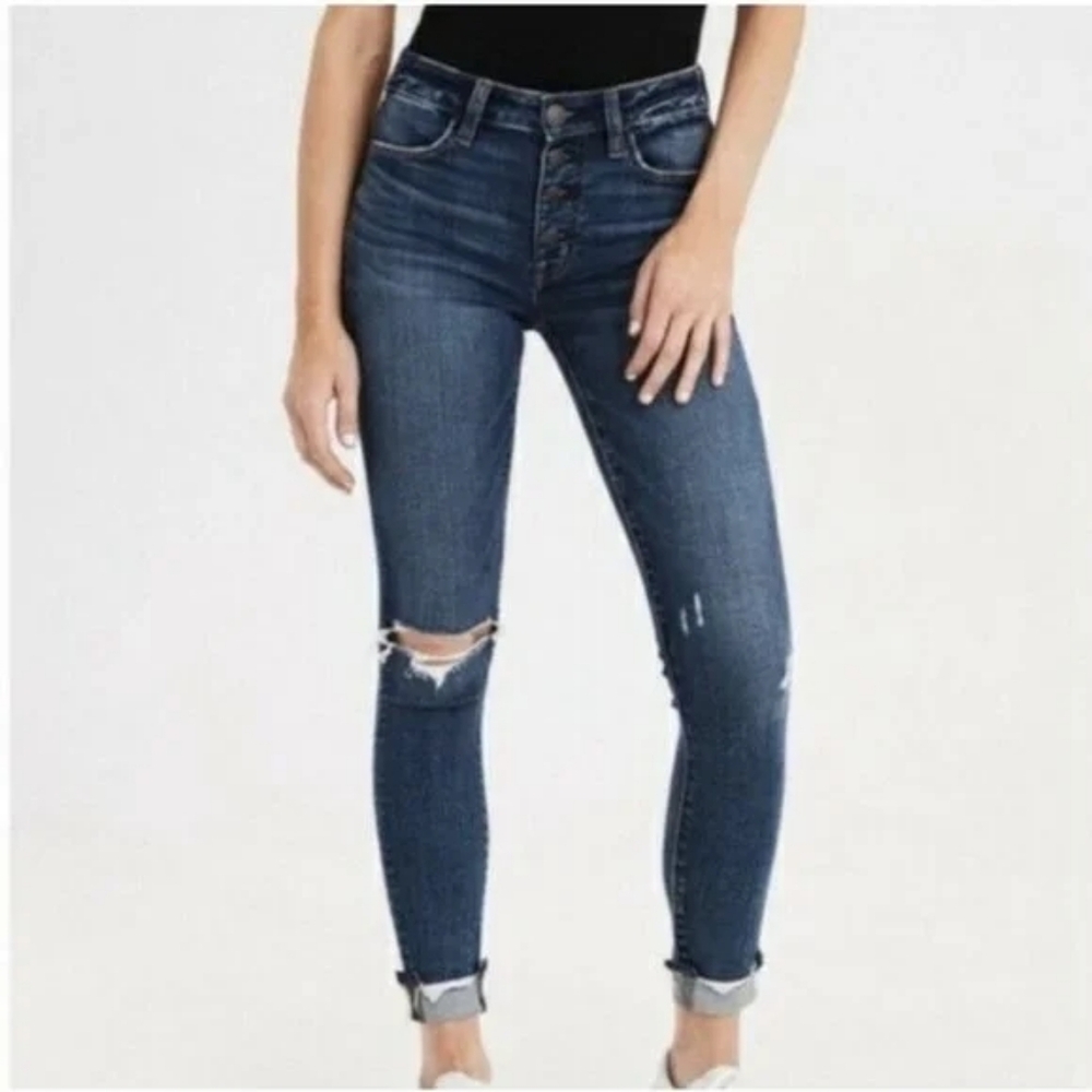 EUC American Eagle Outfitters Women's High Rise Jegging Crop Size 4